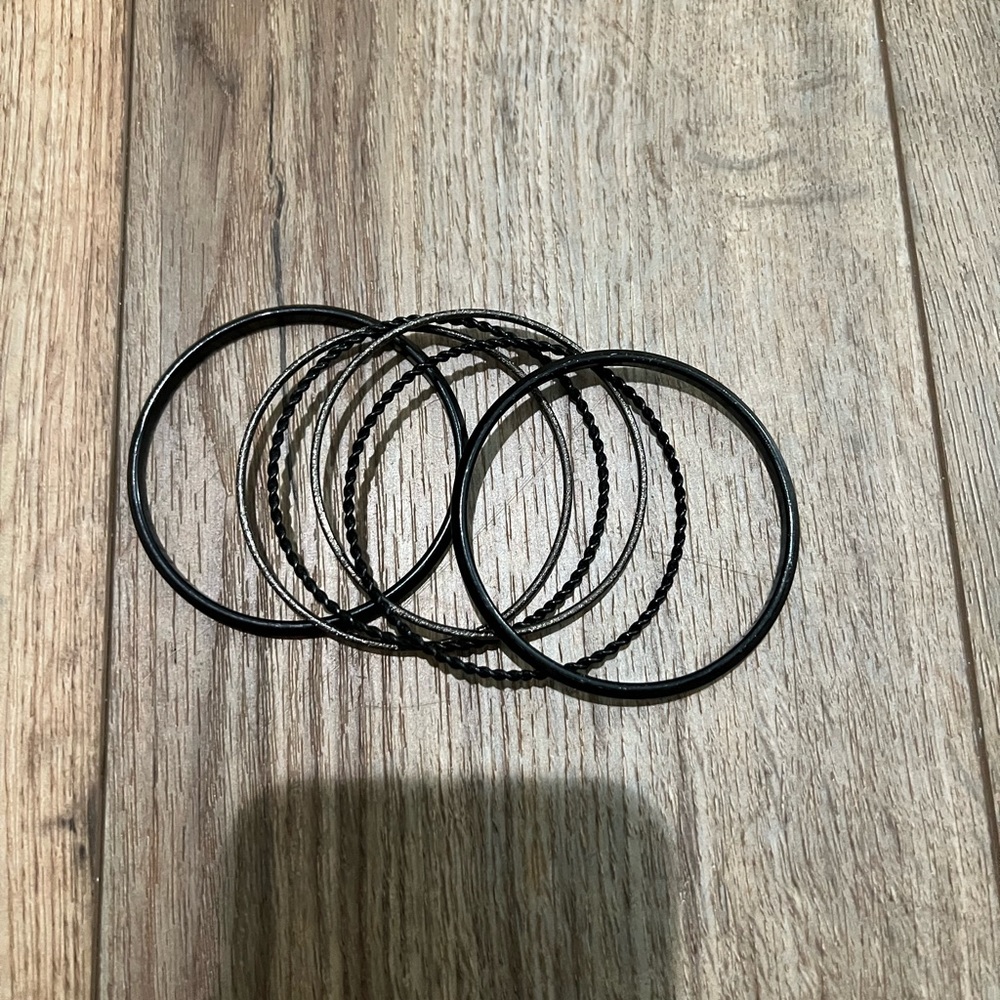 Black Enamel Metal Bracelets